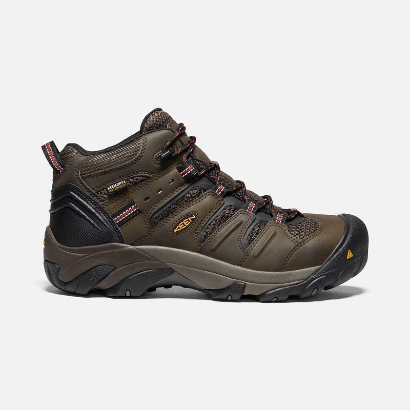 Keen Lansing Mid WP Steel Toe Arbeitsschuhe Herren DE-49315 Cascade Brown/Brindle - Keen Herrenschuh